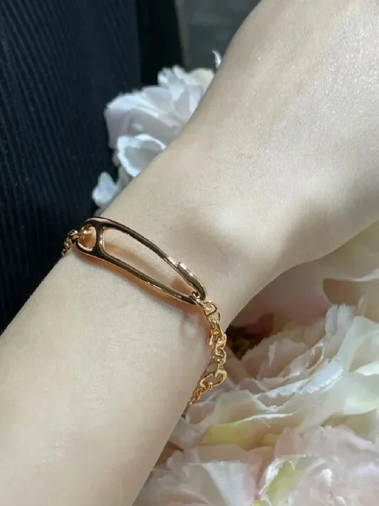 H's Rose Gold Diamond MM Chaine d'Ancre Punk Bracelet - Picture 3 of 9